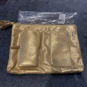 Lilly Pulitzer Gold Tech Pouch, NWOT